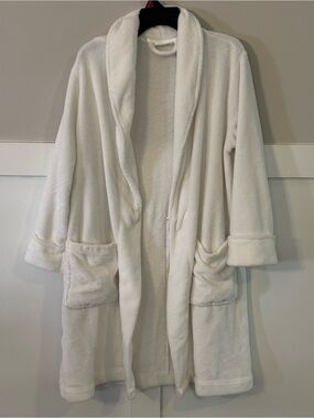 Waverly Celebrations Plush White Robe L/XL Soft Spa Cozy Lounge Bathrobe